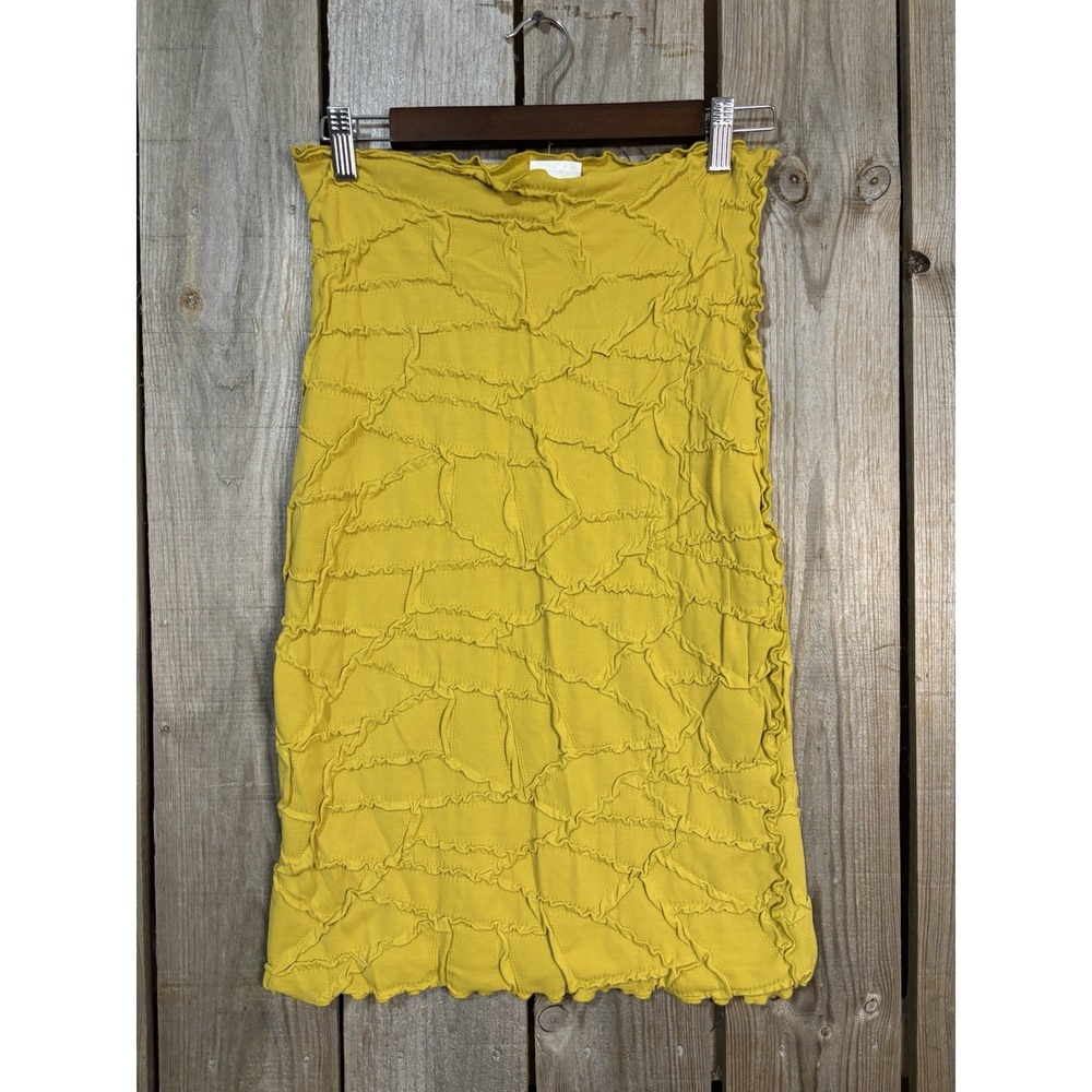 Haystacks Mustard‎ Textured One Size Bodycon Skirt Y2K